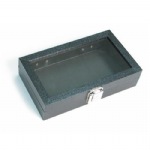 Glass Top Wood Box, Hinged with Latch