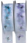 White Sheer with Butterfly Print Ribbon