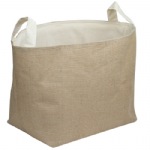 Burlap Storage Basket with Natural Cotton Lining