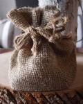 Natural Burlap  Bag with Round Bottom