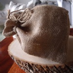 Natural Burlap  Bag with Round Bottom