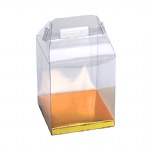 Clear Plastic Totes with Gold Bottom