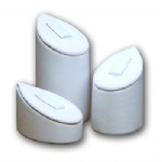 White Leatherette Three Ring Clip Display Set 