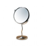 Round Silver Finished Two Side Mirror