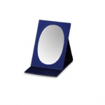 Blue Leatherette Large Oval Foldable Mirror
