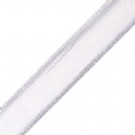 White Sheer Silver Bold Wired Ribbon