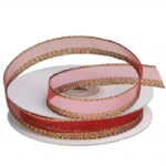 Red Sheer Ribbon with Shimmery Edge