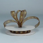 Chocolate Sheer Ribbon with Toffee Paw Print