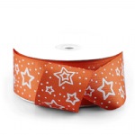 Orange Star Print Ribbon