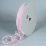Pink Elastic Ruffled Organza Ribbon