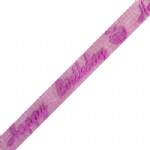 Lavender "Happy Birthday" Print on Sheer Ribbon