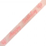 Pink "Happy Birthday" Print on Sheer Ribbon