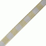 Ivory & White Color Blocked Woven Ribbon