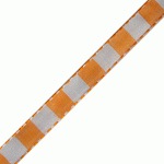 Orange  & White Color Blocked Woven Ribbon