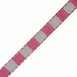 Pink  & White Color Blocked Woven Ribbon