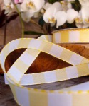 Yellow & White Color Blocked Woven Ribbon