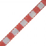 Red & White Color Blocked Woven Ribbon
