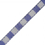 Royal Blue & White Color Blocked Woven Ribbon