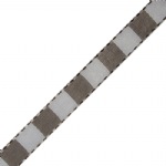 Brown & White Color Blocked Woven Ribbon