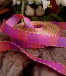 Purple, Red & Hot Pink Color Blocked Woven Ribbon