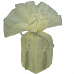Ivory Sheer Wrapper with Silver Edge w/ Tassel