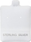 "Sterling Silver" 1 1/2" x 1 3/4" Vinyl White Puff Pad (x100)