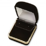 Velour Metal Drop Earring Box with Gold Rim