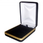 Velveteen Pendant Box with Gold Rim