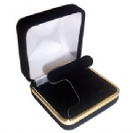Velveteen Earring Tree Box with Gold Rim