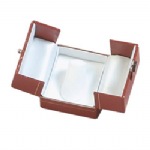 Leatherette Double Door Ring Finger Box 