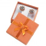 Assorted Colors Cardboard Earring Tree Box with Bow