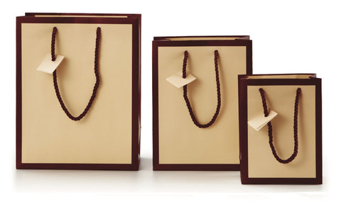 Beige with Border Laminated Tote Bags