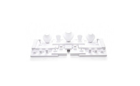 White Leatherette Showcase Displays