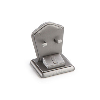 Silver Gray Leatherette Earring Display