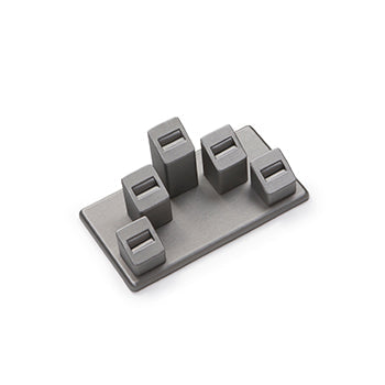 Silver Gray Leatherette Ring Displays