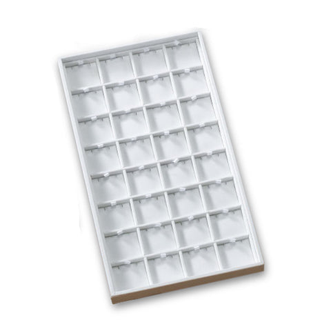 White Leatherette Jewelry Display Trays