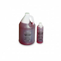 Two bottles of a liquid product on a white background