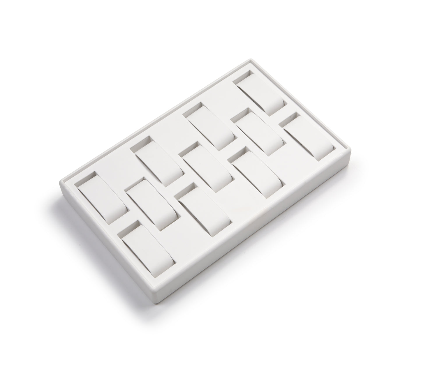 White Leatherette 11 Watch Tray