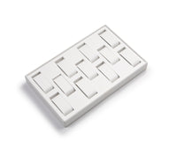 White Leatherette 11 Watch Tray