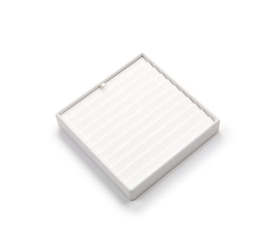 White Leatherette 10 Bracelet Tray