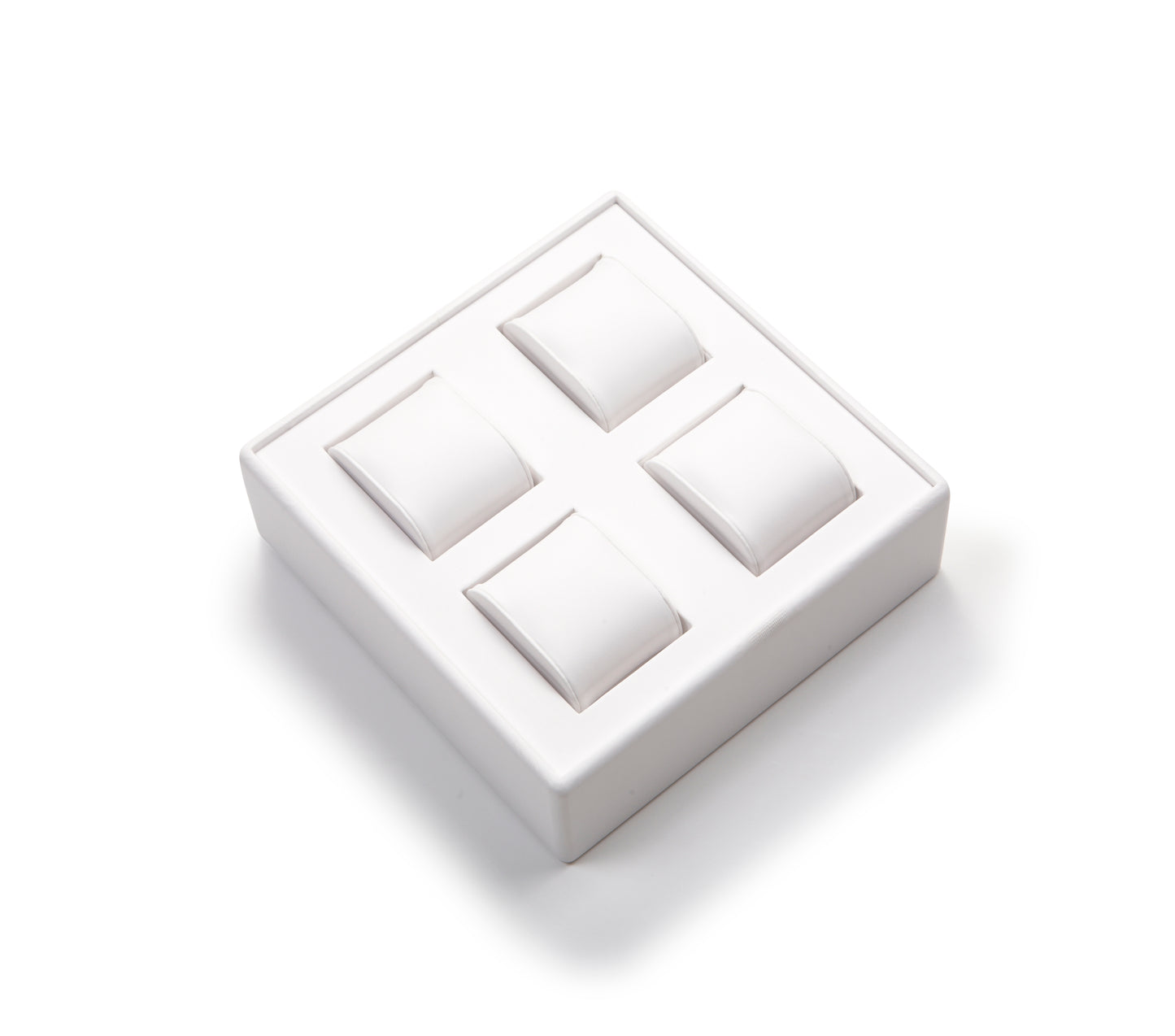 White Leatherette 4 Watch Tray