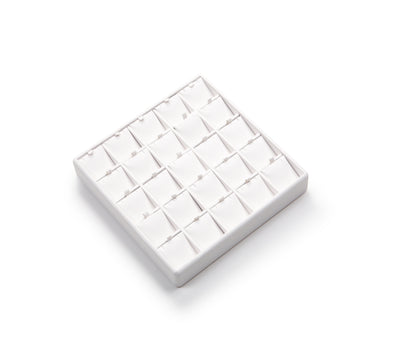 White Leatherette 25 Pendant Tray