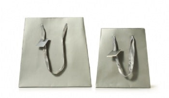 Silver Gray Matte Laminated Tote Bag (small)