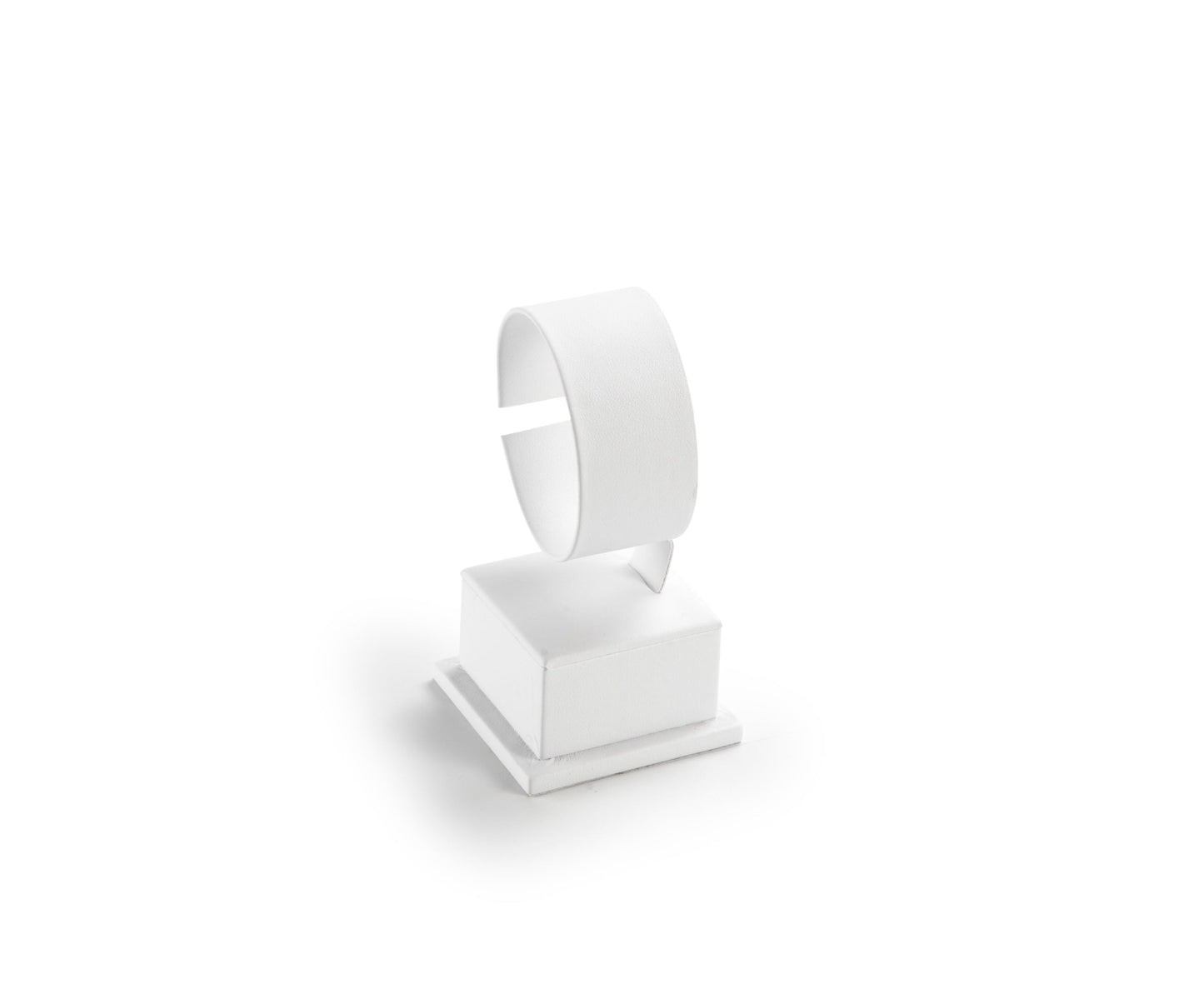 White Leatherette Short Watch Stand
