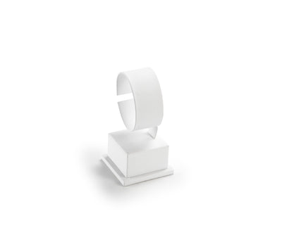 White Leatherette Short Watch Stand