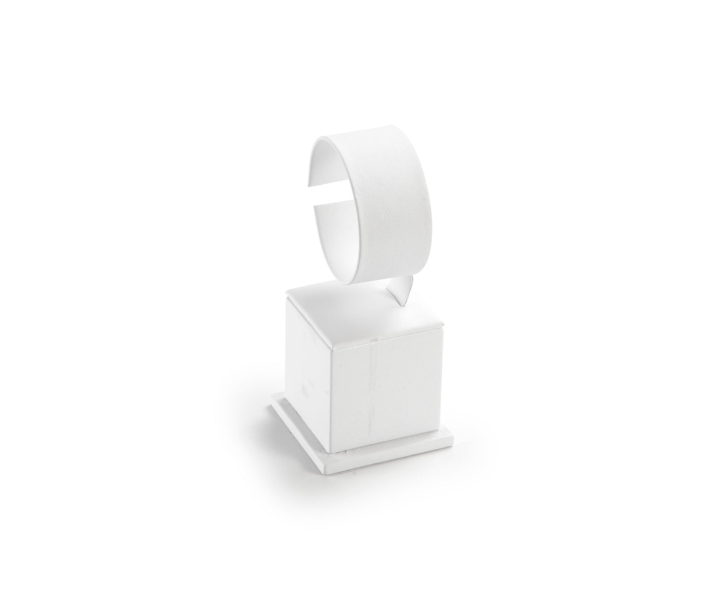 White Leatherette Medium Watch Stand
