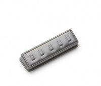 Silver Gray Leatherette 5 Ring Clip Stand