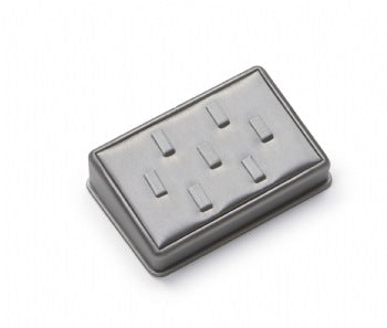 Silver Gray Leatherette 7 Clip Ring Stand
