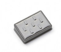 Silver Gray Leatherette 7 Clip Ring Stand