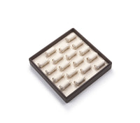 Chocolate/Beige Leatherette 18 Bar Ring Tray